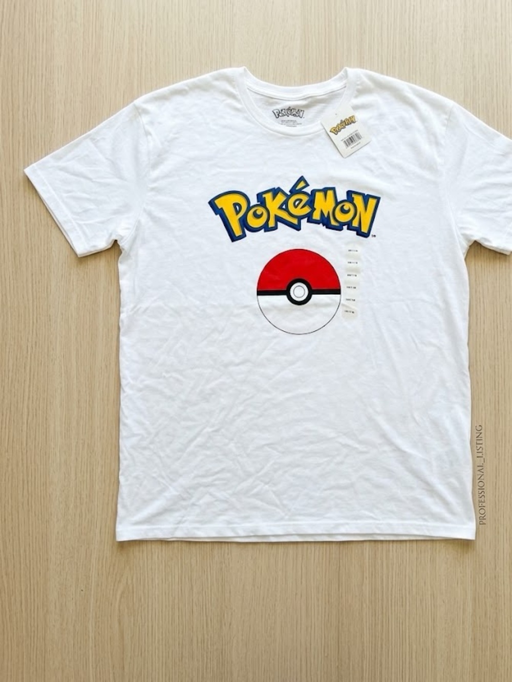 NWT Pokémon Graphic T-Shirt - White Classic Poké Ball Tee (Unisex) adult 2XL